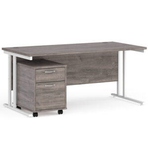 Porto 25 Straight Desk with 2 Drawer Mobile Pedestal 1600mm x 800mm