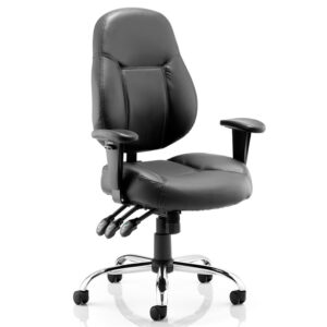 Storm Operator Chair with Adjustable Arms and Black Soft Bonded Leather