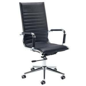 Bari High Back Executive Chair - Black Faux Leather