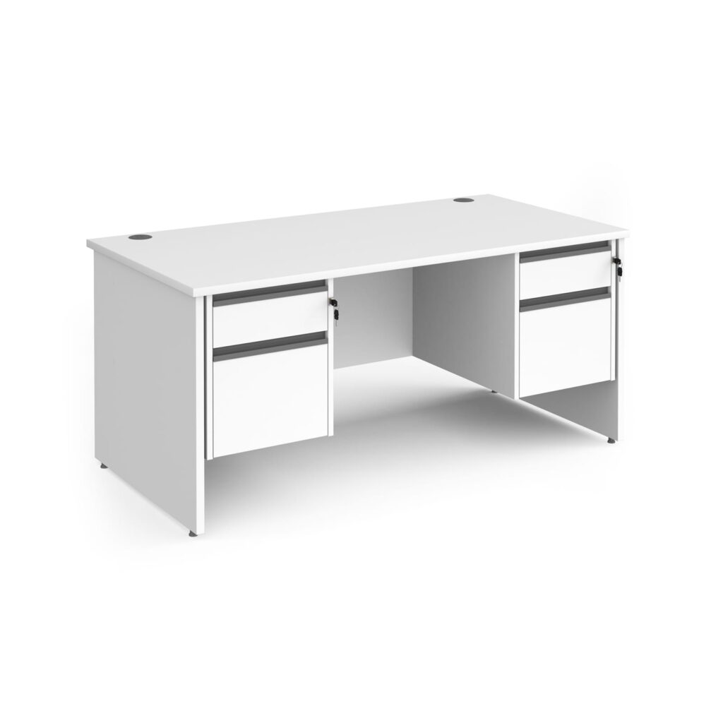 Benito Panel Leg Straight Desk with 2 and 2 Drawer Pedestals - 800mm Deep