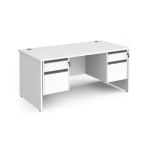 Benito Panel Leg Straight Desk with 2 and 2 Drawer Pedestals - 800mm Deep