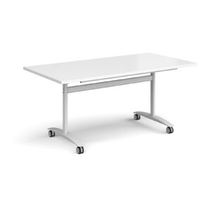 Rectangular Deluxe Fliptop Meeting Table with White Frame - 1600mm Wide