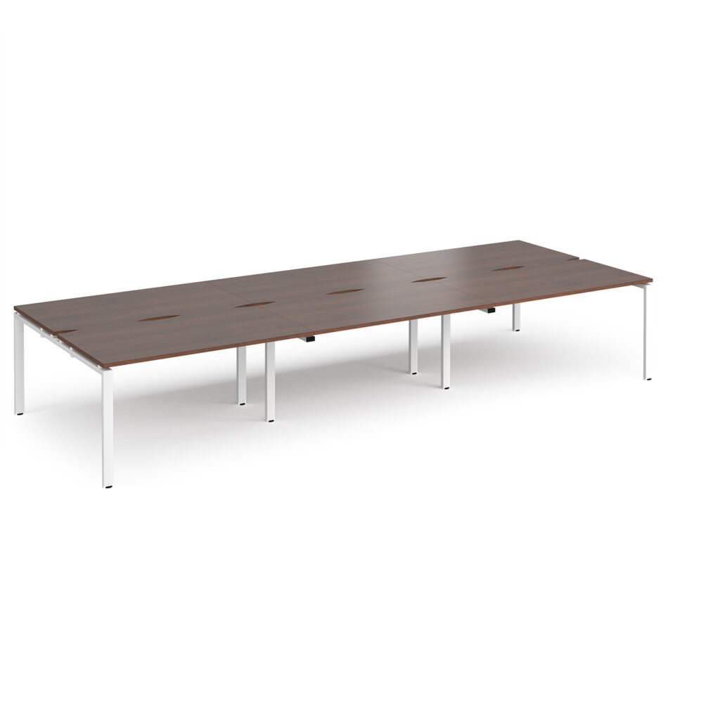 Connect II Deep Triple Back to Back Bench Desks 1600mm deep