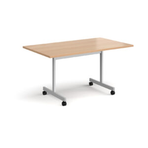 Rectangular Fliptop Meeting Table with Silver Frame - 1400mm x 800mm