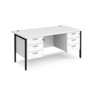 Porto 25 H-Frame Straight Desk with 2 x 3 Drawer Pedestals - 800mm Deep