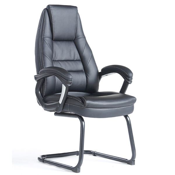 Bentley Executive Cantilever Visitors Chair – Black Faux Leather - Nobis Furniture