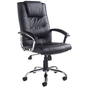 Somerset High Back Managers Chair - Black Leather Faced