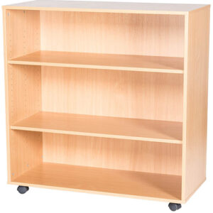 12 High Triple Bay Open Mobile or Static Classroom Storage Unit with 2 Shelves - 1107mm High