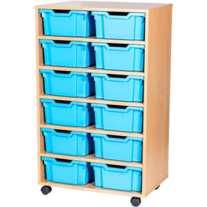 12 Deep Tray Double Bay Mobile or Static Unit - 1189mm High