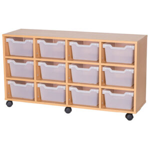 12 Deep Tray Cubby Mobile Unit - Quad Bay
