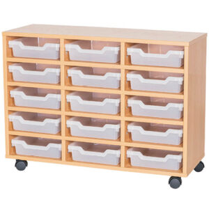 15 Shallow Tray Cubby Mobile Unit - Triple Bay