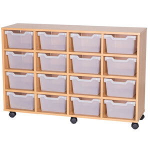 16 Deep Tray Cubby Mobile Unit - Quad Bay