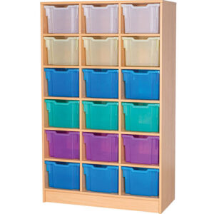 18 Extra Deep Tray Triple Bay Static Fixed Shelf Classroom Storage Unit - 1674mm High