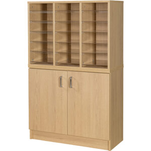 18 Space Pigeon Hole with Cupboard - 1320mm High