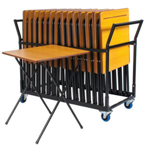 25 Zlite Standard Beech Folding Exam Desks - With Trolley