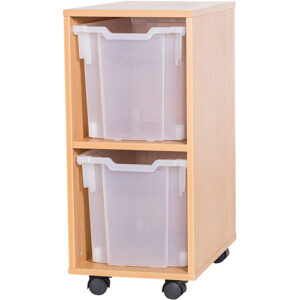 2 Jumbo Tray Single Bay Mobile or Static Classroom Storage Unit - 779mm High