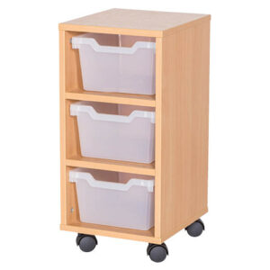 3 Deep Tray Cubby Mobile Unit - Single Bay