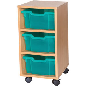 3 Deep Tray Single Bay Fixed Shelf Mobile or Static Unit – 615mm High