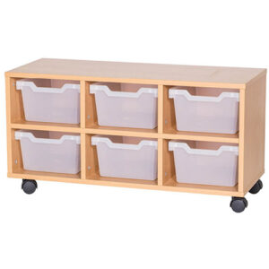6 Deep Tray Cubby Mobile Unit - Triple Bay