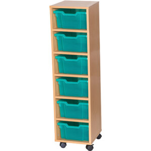 6 Deep Tray Single Bay Fixed Shelf Mobile or Static Unit - 1189mm High