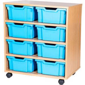 8 Deep Tray Double Bay Mobile or Static Unit - 779mm High