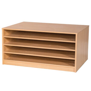 A1 Mobile or Static Education Paper Storage Unit - 4 Fixed Shelves