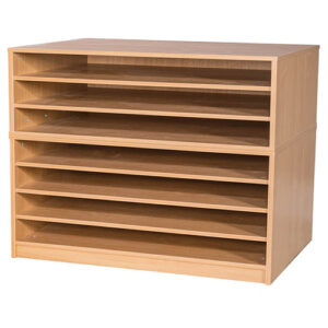 A1 Mobile or Static Education Paper Storage Unit - 7 Fixed Shelves