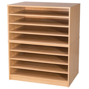 A1 Mobile or Static Education Paper Storage Unit - 8 Fixed Shelves