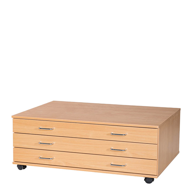 A1 Premium Wooden Plan Chest - 3 Drawer - 466mm High