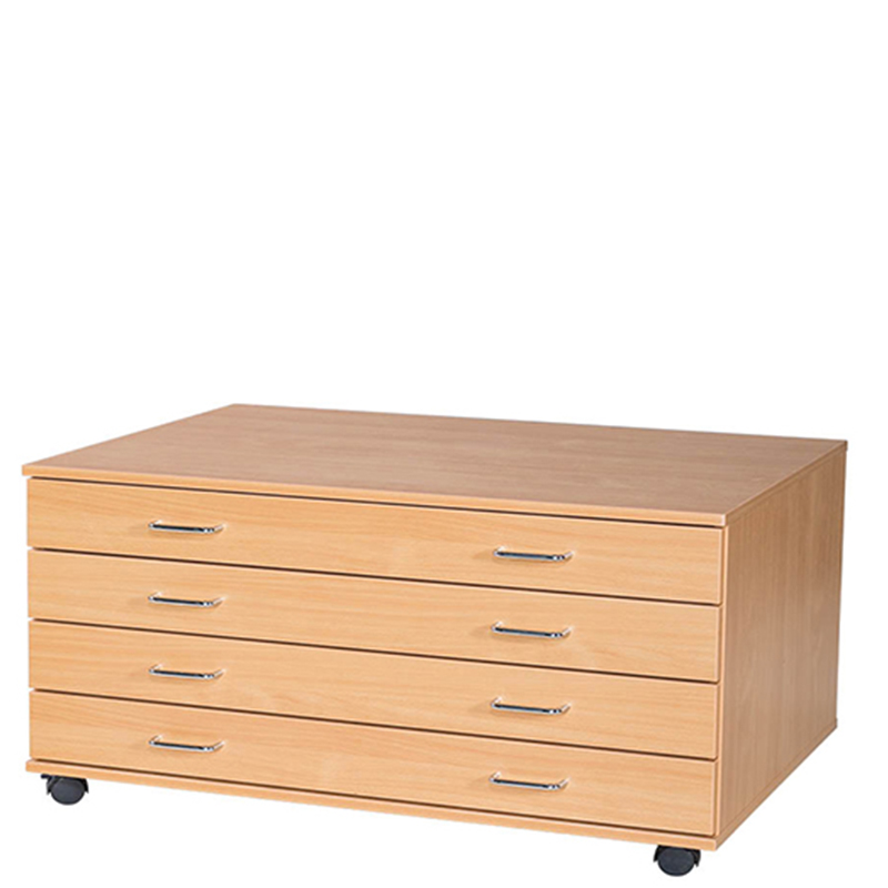 A1 Premium Wooden Plan Chest - 4 Drawer - 586mm High