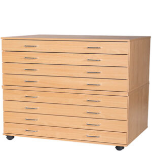 A1 Premium Wooden Plan Chest - 8 Drawer - 1107mm High