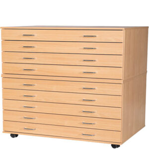 A1 Premium Wooden Plan Chest - 9 Drawer - 1227mm High