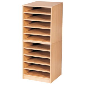 A2 Mobile or Static Paper Storage Unit - 10 Fixed Shelves