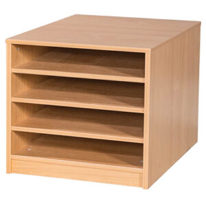 A2 Mobile or Static Education Paper Storage Unit - 4 Fixed Shelves
