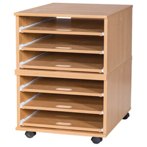 A2 Mobile or Static Education Paper Storage Unit - 6 Sliding Shelves