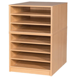A2 Mobile or Static Education Paper Storage Unit - 7 Fixed Shelves