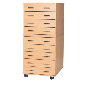A2 Premium Wooden Plan Chest - 9 Drawer - 1227mm High