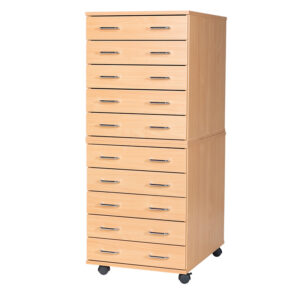 A2 Wooden Plan Chest - 10 Drawer - 1347mm High