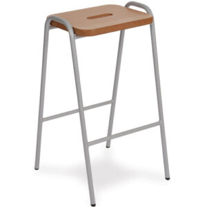 Beech Veneer Flat Top Classroom Stacking Stool - 430mm High - Set of 4