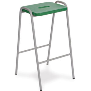 Beech MDF Colour Stained Flat Top Classroom Stacking Stool - 525mm High - Set of 4