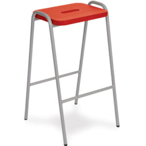 Beech MDF Colour Stained Flat Top Classroom Stacking Stool - 610mm High - Set of 4