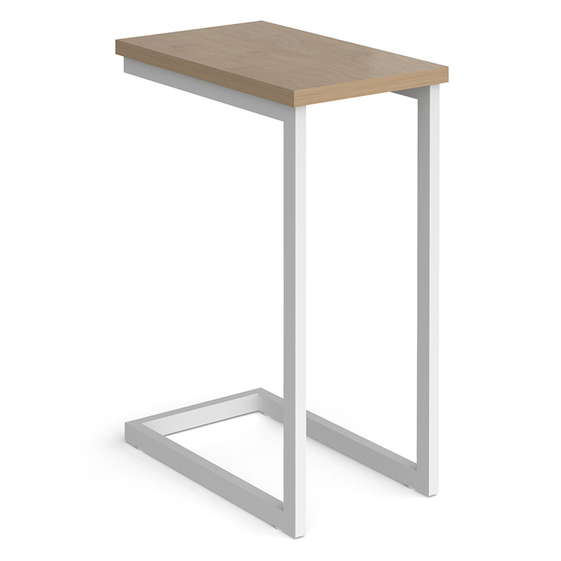 Buddy Laptop Table with White Frame and Kendal Oak Top