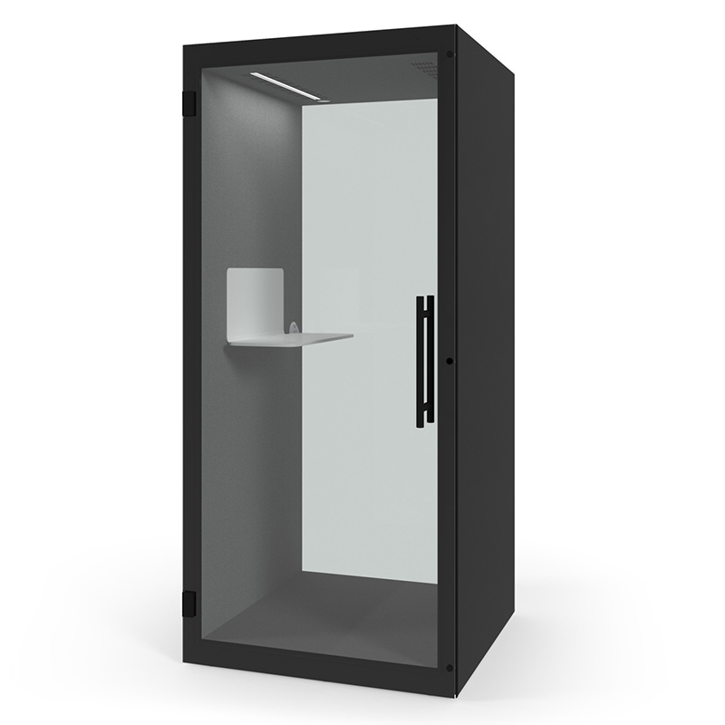 Chatbox Single Person Enclosed Privacy Booth - Black
