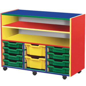 COLORE! 10 Tray Mobile Storage Unit with Shelf- 789mm High