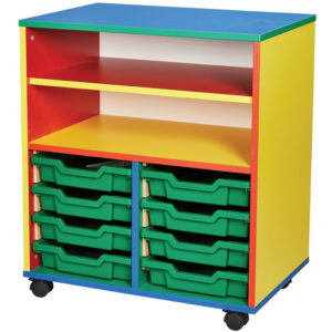 COLORE! 8 Tray Mobile Storage Unit with Shelf- 789mm High