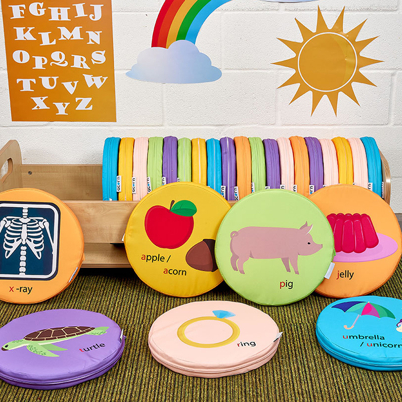 Phonics Seat Pads - Bright Colours - Set of 26