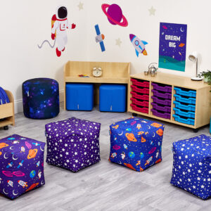 Assorted Space Illustration Cubes - Set of 4