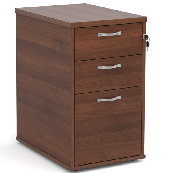 Desk-high-3-drawer-pedestal-with-silver-handles-600mm-deep-walnut