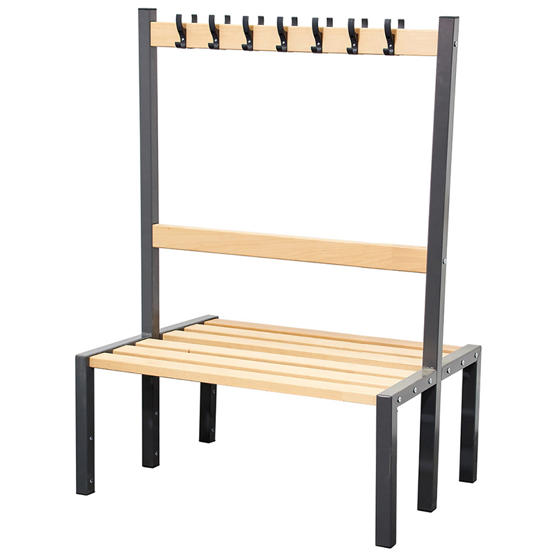 Double Sided 14 Hook Cloakroom Bench - 900mm Wide
