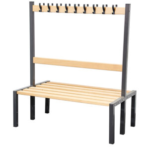 Double Sided 18 Hook Cloakroom Bench - 1200mm Wide